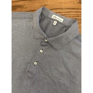 Peter Millar Men's XL Lakeway‎ Jacquard Knit Navy Short Sleeve Polo Shirt